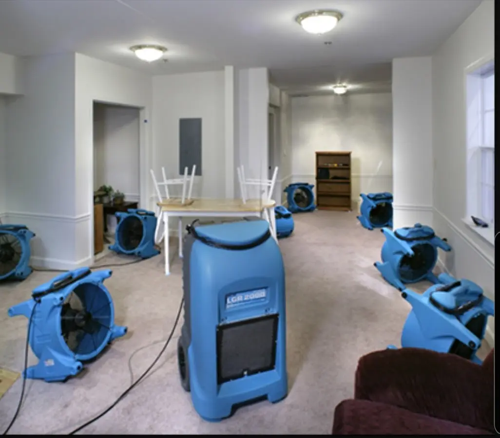 Air movers and dehumidifier setup for Water Extraction & Removal in Orchard Mesa